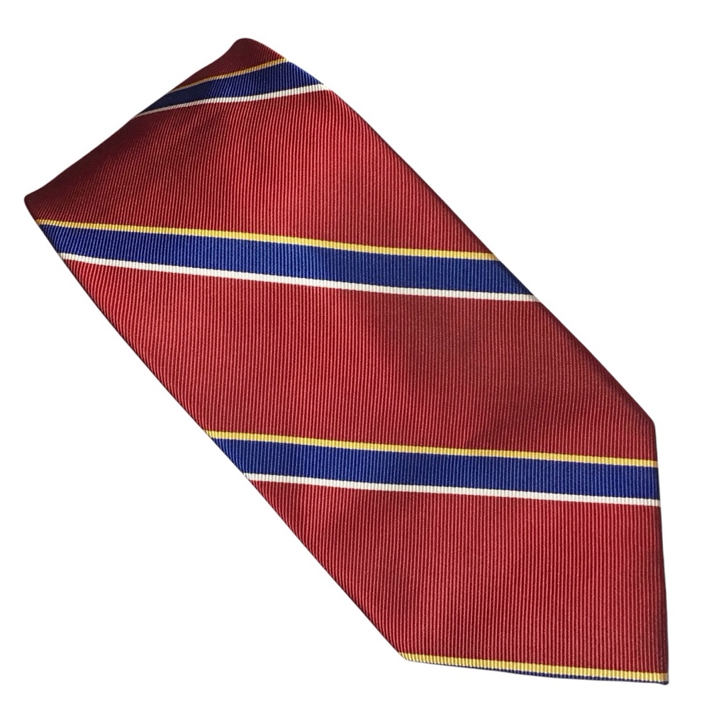 G H Bass Striped Silk Tie Red Blue Tied